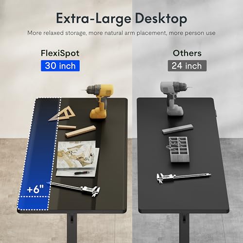 FLEXISPOT Electric Adjustable Workbench, 48x30 Inches Ergonomic Worktable for Garage, Workshop, Office and Home, Spacious Desktop for Woodworking Sewing and Crafts, Black FLEXISPOT
