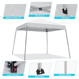 Oneofics Canopy Tent, 10X10 FT Pop Up Canopy Outdoor Instant Tent Slant Legs with Carrying Bag, Portable Gazebo Shelter for Patio Deck Garden and Beach - 8X8 FT Canopy Cover (White) Oneofics