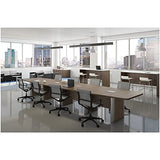 Thaweesuk Shop Gray 18 ft Modern Boat Shaped Conference Table Room Wood Hide Wires Inside Elliptical Metal Legs Desk Grommets Racetrack Silver 4 Power Data Modules Furniture Boardroom Office Business Generic