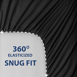 Cathay Home Essentials Ultra Soft Hypoallergenic Wrinkle Resistant Double Brushed Microfiber Bedding Sheet Set, Black, Twin Cathay Home