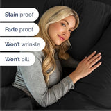Queen Size 4 Piece Sheet Set - Comfy Breathable & Cooling Bed Sheets Set - Hotel Luxury Bedding for Women, Men, Kids, Teens, Boys & Girls - Deep Pockets, Ultra-Soft, Wrinkle Free - Oeko-Tex - Black CGK Unlimited