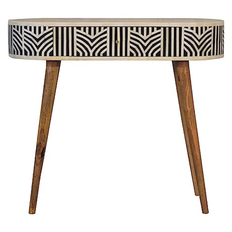YuanDesign Artisan Furniture Solid Wood Edessa Bone Inlay Console Table YuanDesign