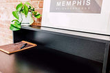 OneSpace Lennox Hutch Computer Desk, Small Desk for Home Office, Compact Writing Desk, Black OneSpace