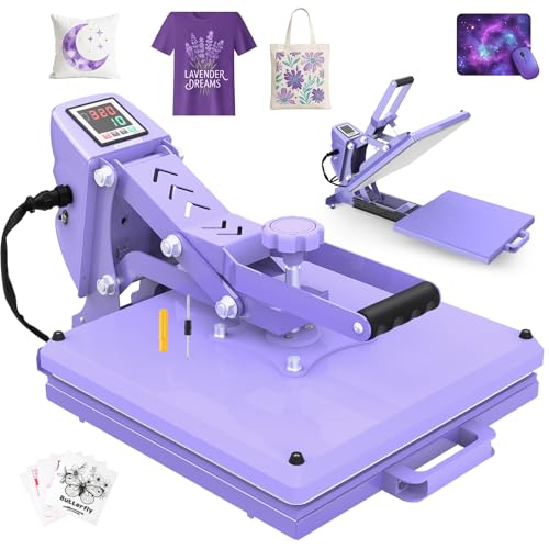 AKEYDIY15X15 Heat Press Machine Slide Out Clamshell for T-Shirts, Industrial-Quality T-Shirt Press, Vinyl Heat Press, Digital Sublimation for T Shirt, Pillows, Bag, Mats (Shirt Press_TFES) AKEYDIY