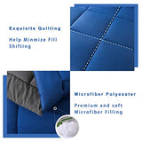 DOWNCOOL Twin Comforter Set -All Season Bedding Comforters Sets with 1 Pillow Case -2 Pieces Bed Set Down Alternative Comforter Set -Blue/Grey Twin Bedding Sets(64"x88") DOWNCOOL