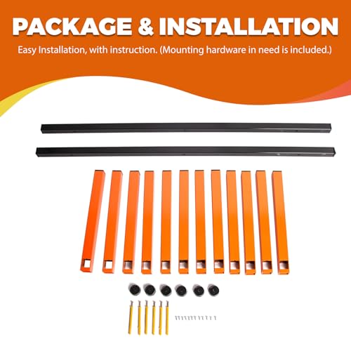 KUAFU Lumber Storage Rack Board Basement Storage Wall Mounted Rack Max 600 lb Steel with 6-Level Wall Mount, Indoor & Outdoor 1 Pack KUAFU