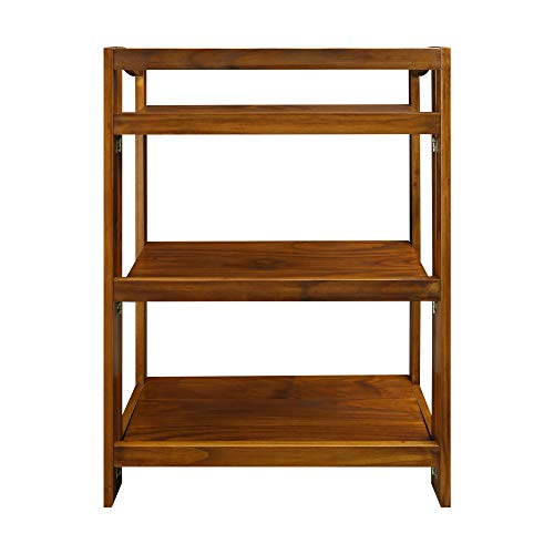 Casual Home Stratford 3-Shelf Folding Bookcase-Warm Brown Casual Home