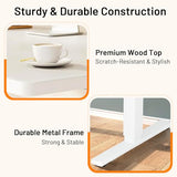 DUMOS Height Adjustable Electric Standing Desk, 47.2 x 23.6 Sit Stand Workstation with Memory Presets, Hooks & Cable Management, Ergonomic Computer Table for Home Office, White DUMOS