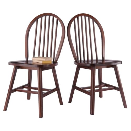 Windsor 2-Pc Chair Set - Walnut - WoodArtSupply