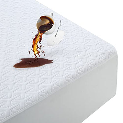 Premium Waterproof Mattress Protector Queen Size,4D Air Cooling 300GSM Mattress Cover,Breathable All-Round 360° Bed Mattress Pad Noiseless Vinyl Free (White,Queen)