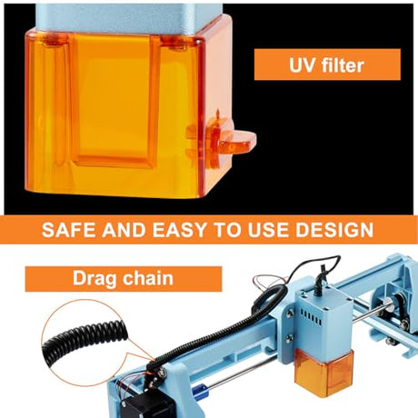 L4 Laser Engraver Machine, 3000mW Laser Engraving Cutting Machine with 7000mm/s Fast Laser Engraver Machine, 150x200mm Working Area, Portable Laser Marking Machine for Jewelry, Metal, Class IV MECOLOUR
