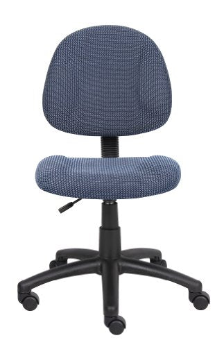 Boss Office Products B315-BE Perfect Posture Delux Fabric Task Chair Without Arms in Blue, 250 Boss Office Products