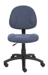 Boss Office Products B315-BE Perfect Posture Delux Fabric Task Chair Without Arms in Blue, 250 Boss Office Products
