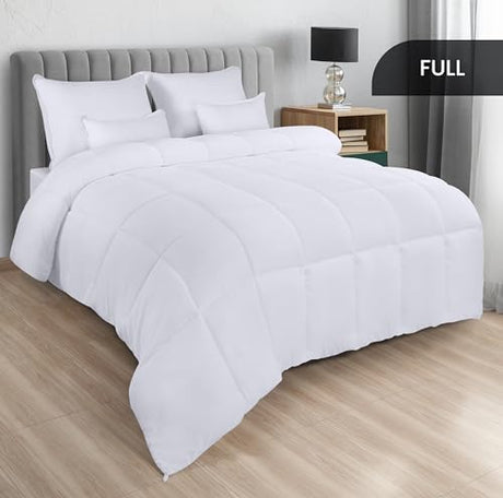 Utopia Bedding Comforters Full Size, All Season Duvet Insert, Down Alternative Box Stitched Bed Comforter with Corner Tabs, Machine Washable (White) Utopia Bedding
