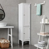 Tangkula 5-Tier Slim Bathroom Storage Cabinet in White - Elegant Freestanding Tower Design Tangkula