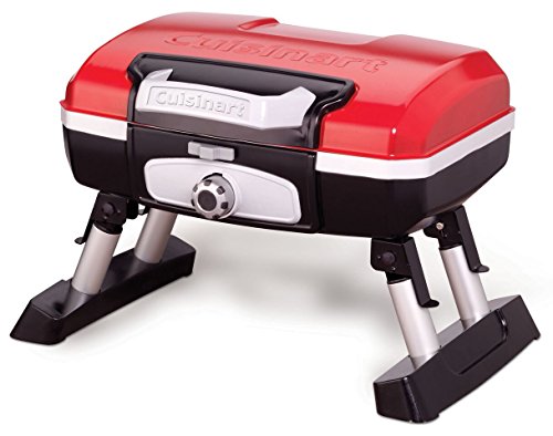 Cuisinart CGG-180T Petit Gourmet Portable Tabletop Propane Gas Grill, Red 17.6 x 18.6 x 11.8-Inch