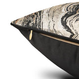 Hvatixos 1pc Polyester Pillow Cover Multicolor Abstract Texture Geometric Lines Black Moire Marble Pattern Light Luxury Single-Sided high-Precision Jacquard with Zipper 18 x 18 inches(no Pillow core) Hvatixos
