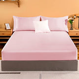 NSGZ Satin Fitted Sheet Twin, Single Silky Fitted Sheet Only Soft Deep Pocket Bottom Bed Sheets, Wrinkle Free & Fade Resistant & Breathable Bottom Sheets- Pink NSGZ