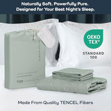 Olive + Crate Tencel Eucalyptus Cooling Duvet Cover Set - Hypoallergenic, Lyocell Tencel Duvet Cover - Soft, Temperature Regulating with Hidden Button Closure & Corner Ties - King Size [Spring Sage] Olive + Crate