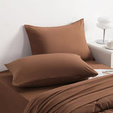 NTBAY Twin Comforter Set with Sheets, 5 Pieces Soft and Breathable Twin Bedding Set, Twin Bed in a Bag, Down Alternative Comforter Set Solid Color All Season, Kids Bedding Set, Brown NTBAY