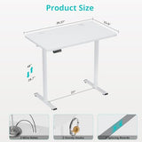 Simple Deluxe Electric Standing Desk, Adjustable Height, 24x40 Inches, Sit Stand Up Desk with Cable Management, White Simple Deluxe