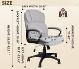 CLATINA Ergonomic Executive Cloth Office Chair, Fabric Desk Chair with Upholstered Swivel Adjustable Height Thick Padding Headrest and Armrest for Home Office Grey CLATINA