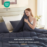 MIOTO 128x120 Oversized King Comforter, Extra Large King Size Comforter Oversized, All Season Soft Lightweight Quilt Down Alternative Duvet Insert with 8 Corner Tabs(128x120, Grey) MIOTO