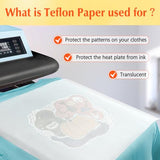 30 Pack PTFE Teflon Paper 16×11.7" 20 Sheets and Teflon Paper 8.5×11" 10 Sheets Mix Pack for Heat Press Heat Resistant Craft Mat,Sublimation Paper and Heat Transfer Paper Reusable TransOurDream