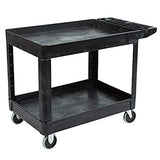 Rubbermaid Commercial Products 2-Shelf Utility/Service Cart, Medium, Lipped Shelves, Storage Handle, 500 lbs. Capacity, for Rubbermaid Commercial Products
