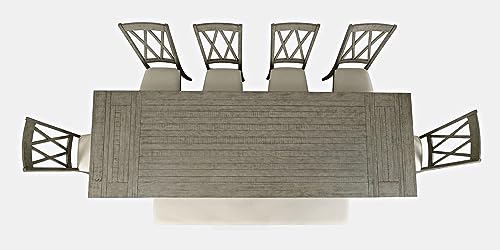 Jofran Telluride Eight Piece Rustic Distressed Pine 127" Extendable Dining Set with Bench, Driftwood Grey Jofran Inc.