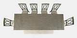 Jofran Telluride Eight Piece Rustic Distressed Pine 127" Extendable Dining Set with Bench, Driftwood Grey Jofran Inc.