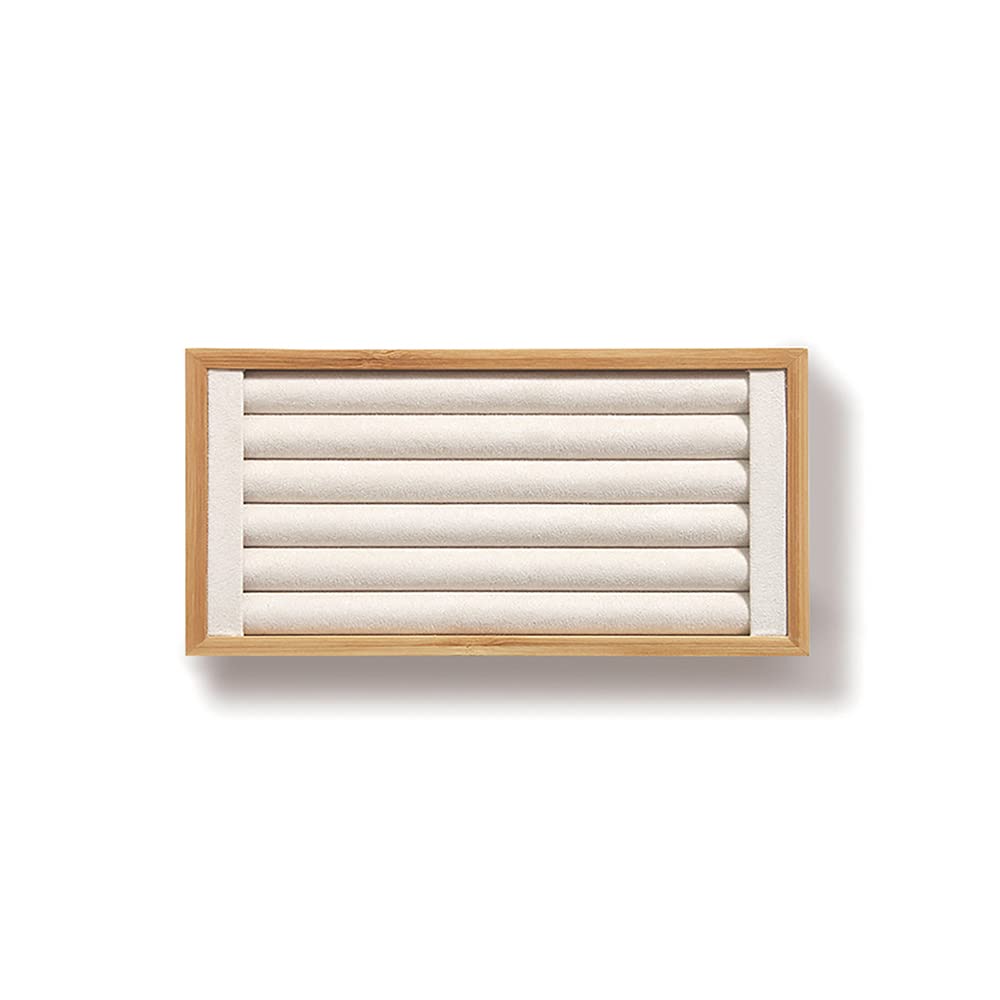 Kanwoder Bamboo Ring Holder,Ring Display Stand,Jewelry Organizer Stand for Rings Earrings Selling（Beige） Kanwoder