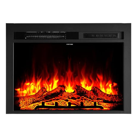 VEVOR 28.5 inch Electric Fireplace Insert, Recessed & Wall-Mount, 5000BTU Indoor Heater with Adjustable Realistic Flame Colors & Brightness, 8h Timer, Tempered Glass, 750W/1500W Dual Heat, Black VEVOR