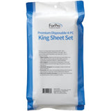 ForPro Premium Disposable Sheet Set, 4-PC King Size Bedding for Travel, Includes Bed Sheet, Duvet Cover and Two Pillowcases, White ForPro Professional Collection