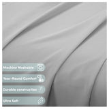 Heritage Kids 4-Piece Full Sheet Set,Grey,Includes Top Sheet, Fitted Sheet & 2 Pillowcases,Ultra-Soft Microfiber Kids Bed Sheet Set Heritage Kids