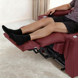 MCombo Triple Motors Power Recliner Chair with Power Headrest & Lumbar Support for Living Room, Home Theater Seating with Armrest Storage, Tray Table and Dual Charging Ports HTS708 (Red)