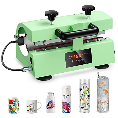 SLIMSTY Tumbler Heat Press Machine,110V Auto Timer Cup Mug Heat Press Machine for 11-30oz Sublimation Straight Tumbler Bottles,Ceramic Mugs,Glass Cans Heat Transfer Print with Temp&Timer Setting