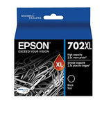 EPSON 702 DURABrite Ultra Ink High Capacity Black Cartridge (T702XL120-S) Works with WorkForce Pro WF-3720, WF-3730, WF-3733 Epson