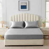 CozyLux Satin Fitted Sheet Twin Size, Light Grey Silky Satin Bed Fitted Sheet Only with Silky Microfiber, Deep Pocket, Single Bottom Sheet Sold Separately, Breathable, Smooth and Soft CozyLux