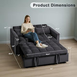 Pull Out Loveseat Sleeper, Convertible Sleeper Sofa Bed, Pull Out Bed Couch, 3 in 1 Velvet Futon Sofa, Love Seat Couches, Sofá Cama para Sala Sofa&Couch for Living Room Apartment, Chair Bed Sleepers Lyngins