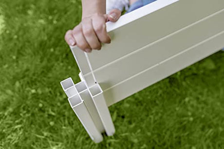 Vita Classic 4'X4'x11 Vinyl Raised, White VT17108 x 4ft Modular Garden Bed, 11" H Vita