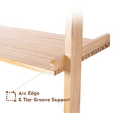 Bloddream Bathroom Organizer, 3-Tier Over The Toilet Storage Space Saver Ladder Shelf Leaning Solid Wood Storage Rack, Over-The-Toilet Storage Shelves for Bathroom, Natural Pine Wood, Adult, 67.7" Bloddream