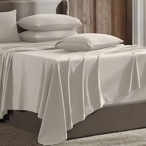 Hearth & Harbor Extra Deep Pocket Sheet Sets, Luxury Soft 6 Piece Bed Sheet Set Fits Mattress 18-24 Inches - King, Linen