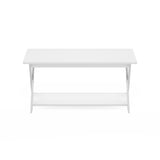 Furinno Modern Simplistic Criss-Crossed Coffee Table, White Furinno