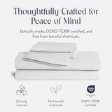 Brooklinen Luxury Sateen 4 Piece Sheet Set - 100% Cotton Bed Sheets, Soft & Durable Full Size Sheets Set in White, Oeko-TEX Certified Bedding Set - 1 Fitted Sheet, 1 Flat Sheet, 2 Pillowcases Brooklinen