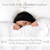 Down Alternative Comforter Queen Size - Fluffy Duvet Insert - Puffy Premium All Season Winter - Luxury Breathable Hotel Plush Comforter - Queen, White, 86x86 inches - Eco-Compressed Packing Lavish Comforts