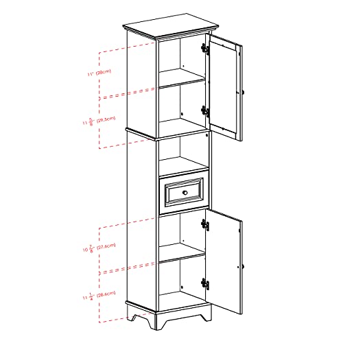 Winsome Wood Alps Tall Cabinet with Glass Door and Drawer - WoodArtSupply