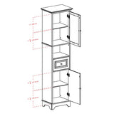 Winsome Wood Alps Tall Cabinet with Glass Door and Drawer Winsome