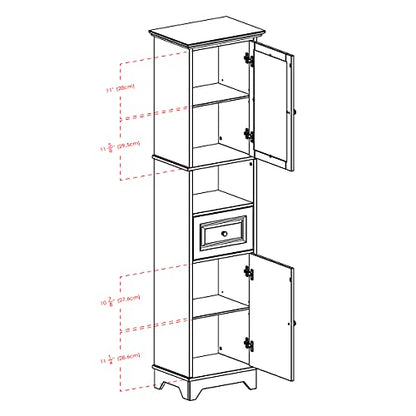 Winsome Wood Alps Tall Cabinet with Glass Door and Drawer - WoodArtSupply