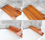 29 inch Malibu Removable Tri-Fold Bathtub Bench Seat, Teak Wood Seachrome